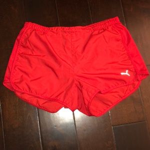 Tomato Red Puma Athletic Shorts